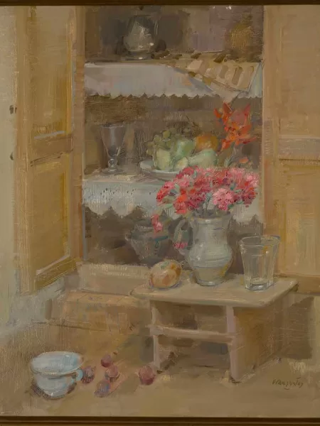 Alacena con claveles