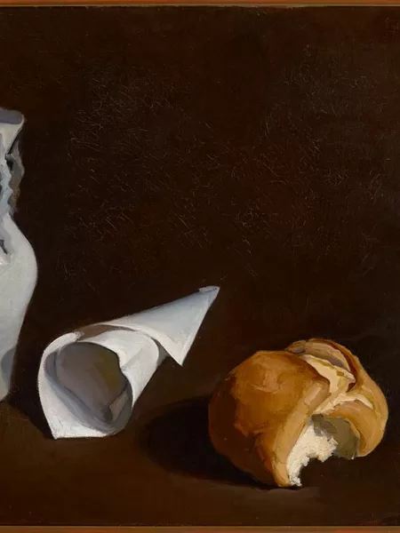 Bodegón con hogaza de pan