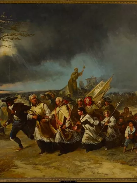 Chaparrón durante la procesión