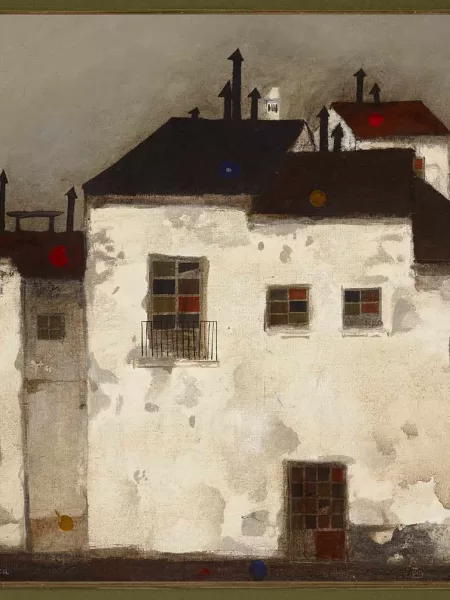 Fachadas de casas, un balcon