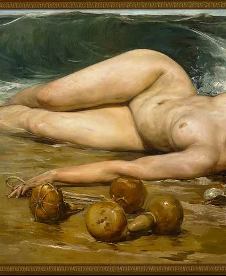 Desnudo en la playa