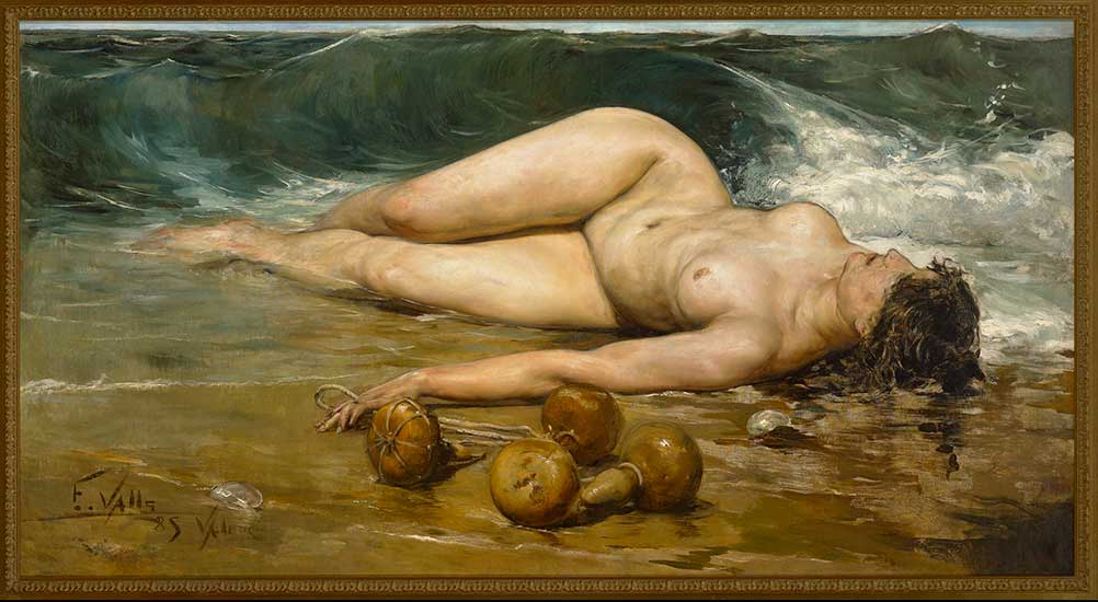 Desnudo en la playa